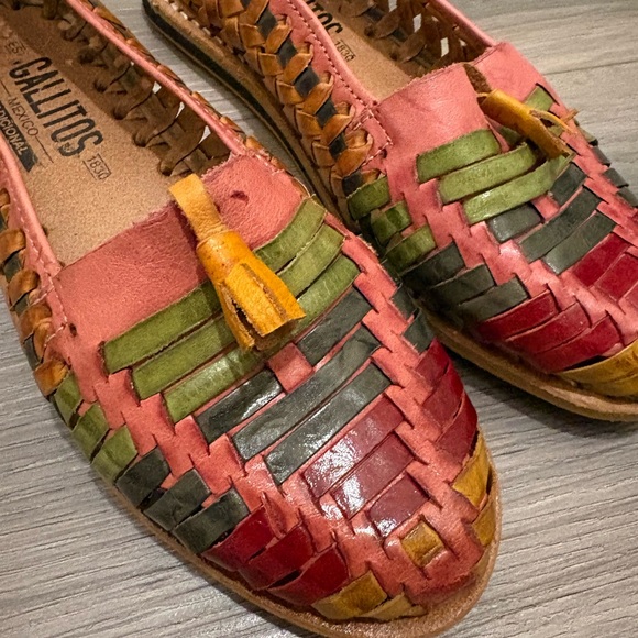 Gallitos Leather Huarache Flats – Kids Size 2 – Made in Mexico – New - Picture 3 of 7